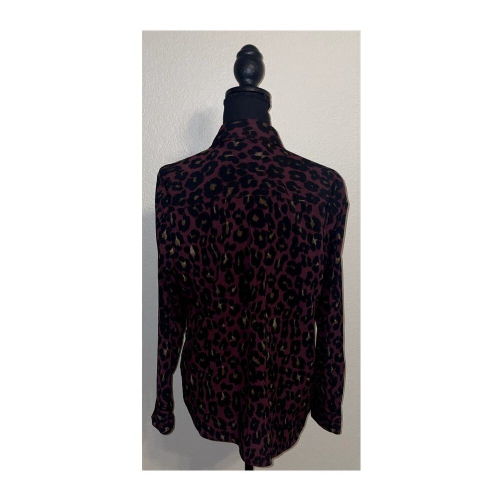 Talbots Leopard Print Button Down Blouse Size M - image 2